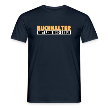 Buchhalter mit Leib und Seele - Männer T-Shirt - Navy - Vorne - AI Model Male 178 light (178cm)