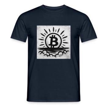 Sun goes up with Bitcoin - Männer T-Shirt - Navy - Vorne - AI Model Male 178 light (178cm)