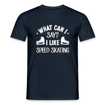 What Can I Say? Like speed skating - Männer T-Shirt - Navy - Vorne - AI Model Male 178 light (178cm)