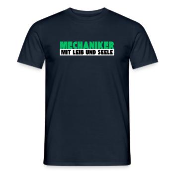Mechaniker mit Leib und Seele - Männer T-Shirt - Navy - Vorne - AI Model Male 178 light (178cm)