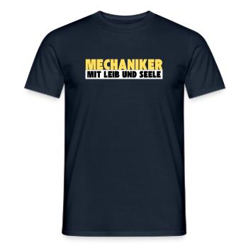Mechaniker mit Leib und Seele - Männer T-Shirt - Navy - Vorne - AI Model Male 178 light (178cm)