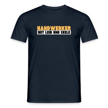 Handwerker mit Leib und Seele - Männer T-Shirt - Navy - Vorne - AI Model Male 178 light (178cm)