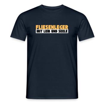 Fliesenleger mit Leib und Seele - Männer T-Shirt - Navy - Vorne - AI Model Male 178 light (178cm)