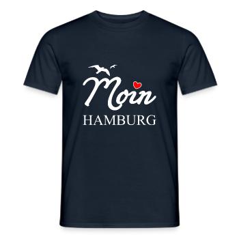 Moin Hamburg - Männer T-Shirt - Navy - Vorne - AI Model Male 178 light (178cm)