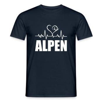 Heartbeat Alpen - Männer T-Shirt - Navy - Vorne - AI Model Male 178 light (178cm)