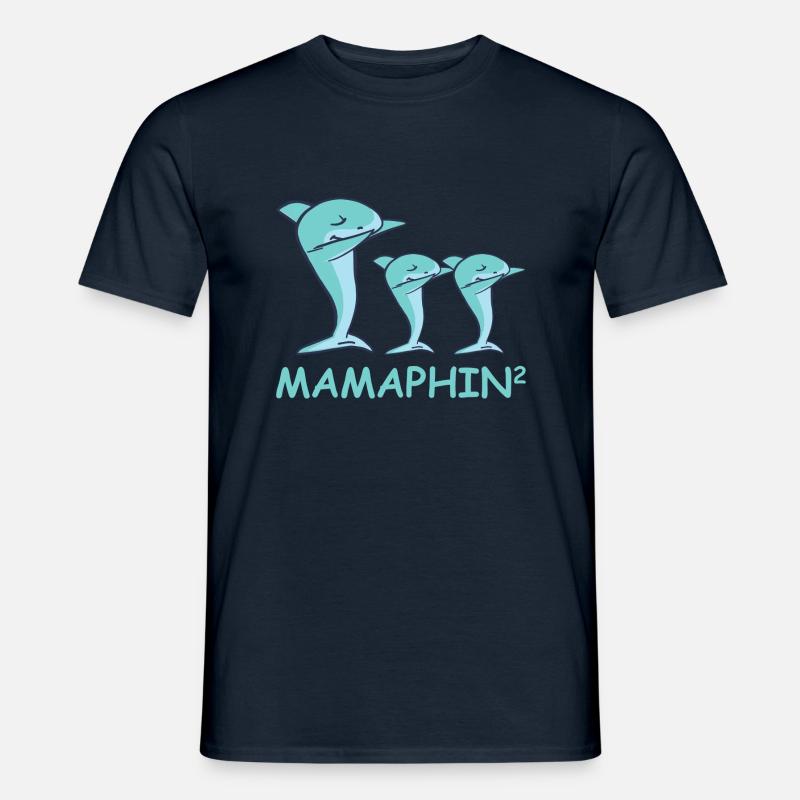 Schwanger werdene Mutter Zwillinge Delfin - Männer T-Shirt - Navy