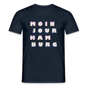 MOINJOUR HAMBURG - Männer T-Shirt - Navy - Vorne - AI Model Male 178 light (178cm)