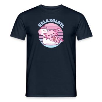 Axolotl Chilling On Unicorn Pool Float Relaxolotl - Männer T-Shirt - Navy - Vorne - AI Model Male 178 light (178cm)
