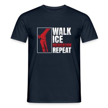 Walk Ice Medication Repeat - Männer T-Shirt - Navy - Vorne - AI Model Male 178 light (178cm)