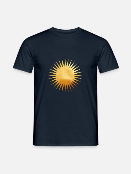 Goldene Sonne mit Sonnenstrahlen, Yoga, Esoterik - Männer T-Shirt - Navy