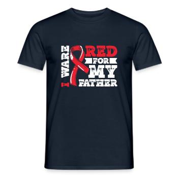 I ware red for my father - Männer T-Shirt - Navy - Vorne - AI Model Male 178 light (178cm)