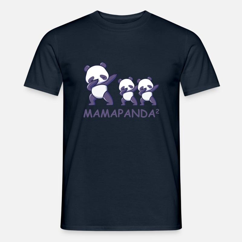 Schwanger werdene Mutter Zwillinge Panda - Männer T-Shirt - Navy