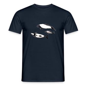 Commerson Delfin - dauphin de Commerson - Tonina - T-shirt homme - marine - Devant - AI Model Male 178 light (178cm)