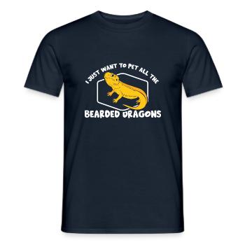 I just want to pet all the Bearded Dragons - Männer T-Shirt - Navy - Vorne - AI Model Male 178 light (178cm)