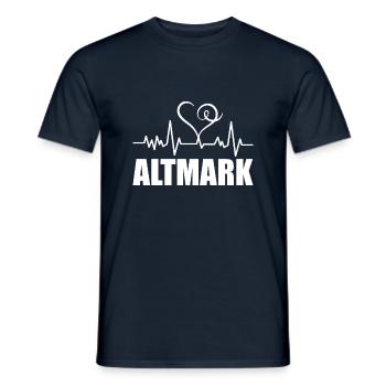 Heartbeat Altmark - Männer T-Shirt - Navy - Vorne - AI Model Male 178 light (178cm)