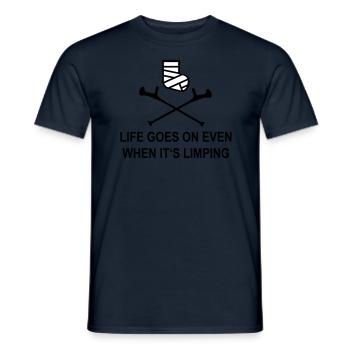 Beinbruch - Männer T-Shirt - Navy - Vorne - AI Model Male 178 light (178cm)