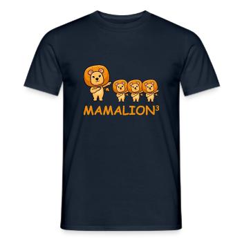 Schwanger werdene Mutter Drillinge Löwe - Männer T-Shirt - Navy - Vorne - AI Model Male 178 light (178cm)