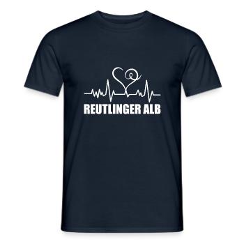 Heartbeat Reutlinger Alb - Männer T-Shirt - Navy - Vorne - AI Model Male 178 light (178cm)
