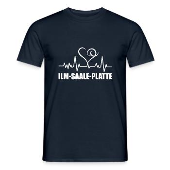 Heartbeat Ilm-Saale-Platte - Männer T-Shirt - Navy - Vorne - AI Model Male 178 light (178cm)