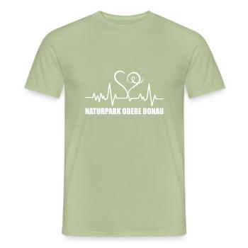 Heartbeat Naturpark Obere Donau - Männer T-Shirt - Sage - Vorne - AI Model Male 178 light (178cm)