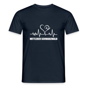 Heartbeat Mittlerer Schwarzwald - Männer T-Shirt - Navy - Vorne - AI Model Male 178 light (178cm)