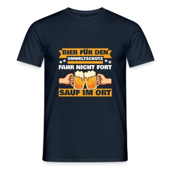 Vatertag Bierliebhaber Saufen Lustiger Bier Spruch - Männer T-Shirt - Navy - Vorne - AI Model Male 178 light (178cm)