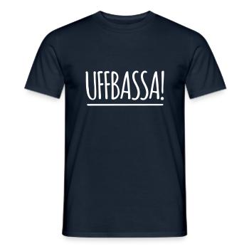 UFFBASSA! UFFBASSA | DIALEKT SCHWÄBISCH - Männer T-Shirt - Navy - Vorne - AI Model Male 178 light (178cm)