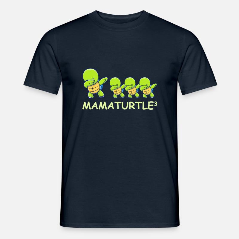 Schwanger werdene Mutter Drillinge Schildkröte - Männer T-Shirt - Navy