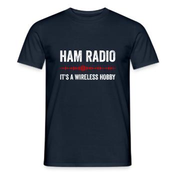 Ham Radio - It's a wireless hobby - Männer T-Shirt - Navy - Vorne - AI Model Male 178 light (178cm)