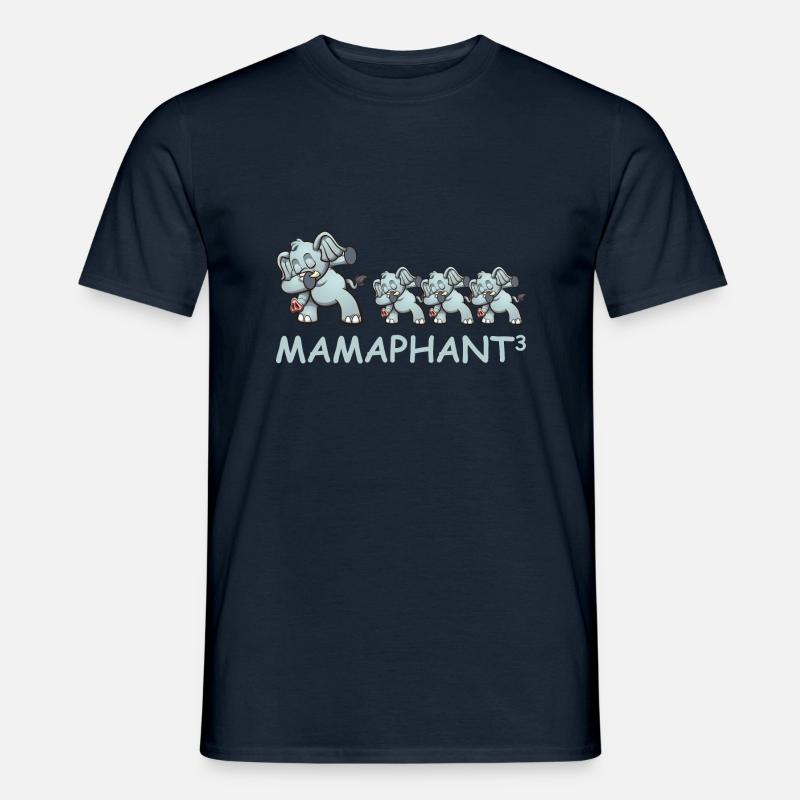 Schwanger werdene Mutter Drillinge Elefant - Männer T-Shirt - Navy