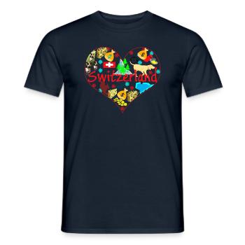 MY SWITZERLAND! Schweiz Geschenkidee - Männer T-Shirt - Navy - Vorne - AI Model Male 178 light (178cm)