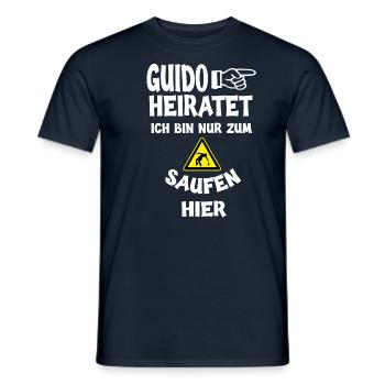 Guido heiratet Junggesellenabschied JGA Spruch - Männer T-Shirt - Navy - Vorne - AI Model Male 178 light (178cm)