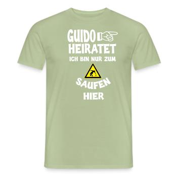 Guido heiratet Junggesellenabschied JGA Spruch - Männer T-Shirt - Sage - Vorne - AI Model Male 178 light (178cm)