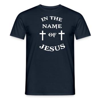 Jésus-Christ Religion Christianisme Croix Dicton - T-shirt homme - marine - Devant - AI Model Male 178 light (178cm)