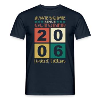 October Vintage 2006 16th Birthday Gift - Men's T-Shirt - navy - Front - AI Model Male 178 light (178cm)