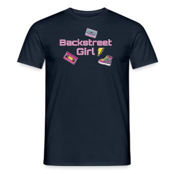 backstreet girl, backstreet, rétro, 90's.90s - T-shirt homme - marine - Devant - AI Model Male 178 light (178cm)