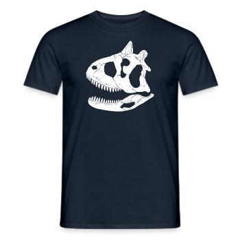 Crâne fossile de Carnotaurus - T-shirt homme - marine - Devant - AI Model Male 178 light (178cm)
