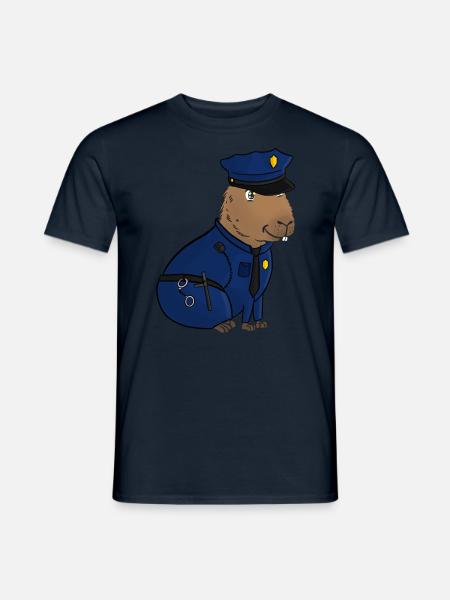 Police Capybara - Men's T-Shirt - navy