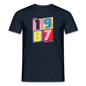 1987 vintage - Men's T-Shirt - navy - Front - AI Model Male 178 light (178cm)