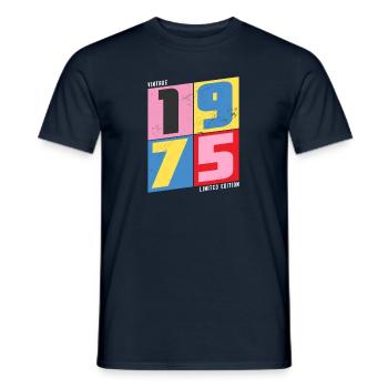 1975 vintage - Men's T-Shirt - navy - Front - AI Model Male 178 light (178cm)