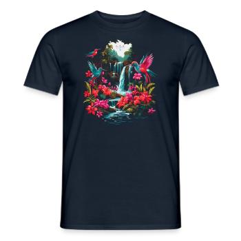 Hummingbird Jungle - Männer T-Shirt - Navy - Vorne - AI Model Male 178 light (178cm)
