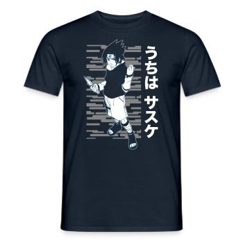 Naruto Cool Design Avec Sasuke - T-shirt homme - marine - Devant - AI Model Male 178 light (178cm)