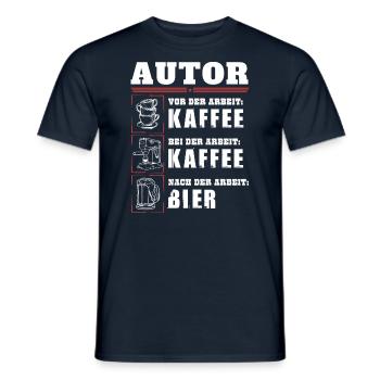 My daily routine as an author - Men's T-Shirt - navy - Front - AI Model Male 178 light (178cm)