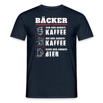 My daily routine as a baker - Men's T-Shirt - navy - Front - AI Model Male 178 light (178cm)