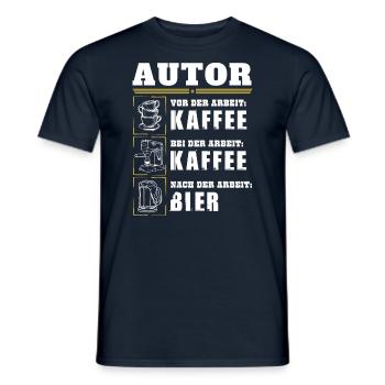 My daily routine as an author - Men's T-Shirt - navy - Front - AI Model Male 178 light (178cm)