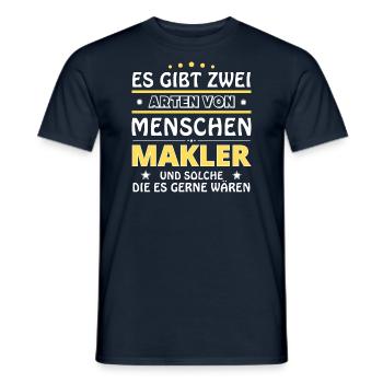 Cadeau d’agent immobilier - Deux types de... Concevoir - T-shirt homme - marine - Devant - AI Model Male 178 light (178cm)