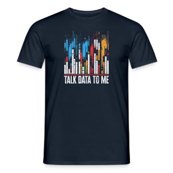 Talk Data To Me - Lustiges Datenanalysten Geschenk - Männer T-Shirt - Navy - Vorne - AI Model Male 178 light (178cm)