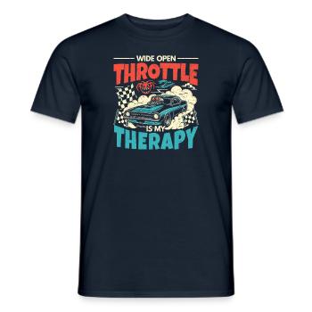 Wide Open Throttle - Therapy for Motorsport Fans - Men's T-Shirt - navy - Front - AI Model Male 178 light (178cm)