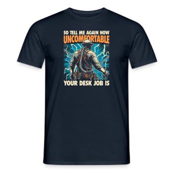 Electrician on the mast - your way to becoming an electricity professional! - Men's T-Shirt - navy - Front - AI Model Male 178 light (178cm)