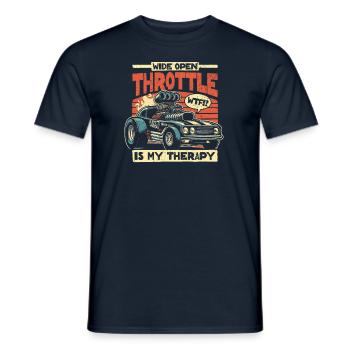 Wide Open Throttle - Therapy for Motorsport Fans - Men's T-Shirt - navy - Front - AI Model Male 178 light (178cm)